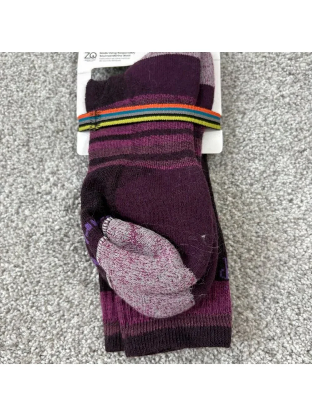 Smartwool Crew Socks Merino Wool Large Unisex Light Cushion Multicolored purple